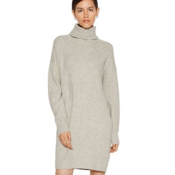 GAP Light Gray Turtleneck Sweater Dress - Picture 1 of 5